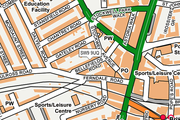 SW9 9UQ map - OS OpenMap – Local (Ordnance Survey)