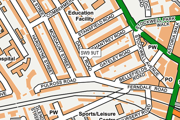 SW9 9UT map - OS OpenMap – Local (Ordnance Survey)