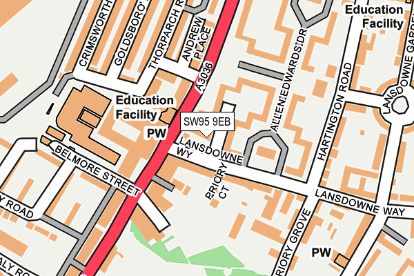 SW95 9EB map - OS OpenMap – Local (Ordnance Survey)
