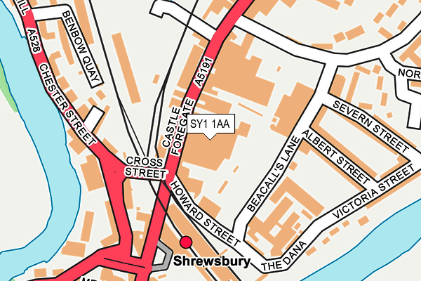 SY1 1AA map - OS OpenMap – Local (Ordnance Survey)