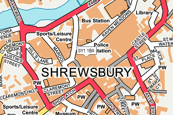 SY1 1BX map - OS OpenMap – Local (Ordnance Survey)