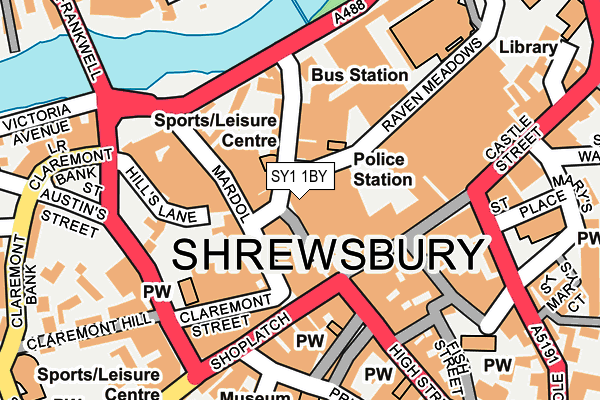 SY1 1BY map - OS OpenMap – Local (Ordnance Survey)