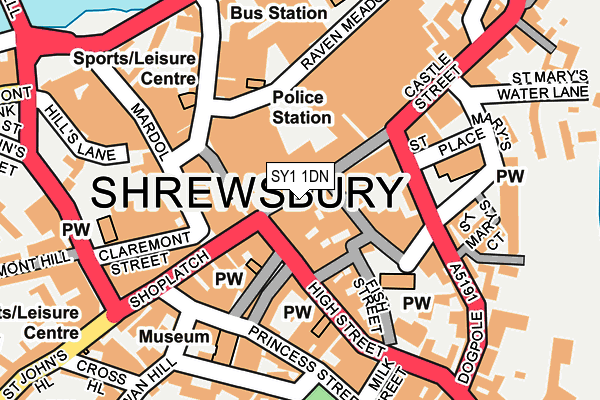 SY1 1DN map - OS OpenMap – Local (Ordnance Survey)