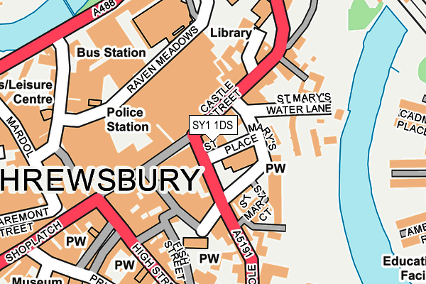 SY1 1DS map - OS OpenMap – Local (Ordnance Survey)