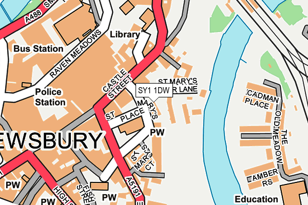 SY1 1DW map - OS OpenMap – Local (Ordnance Survey)