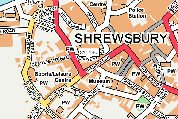 SY1 1HQ map - OS OpenMap – Local (Ordnance Survey)