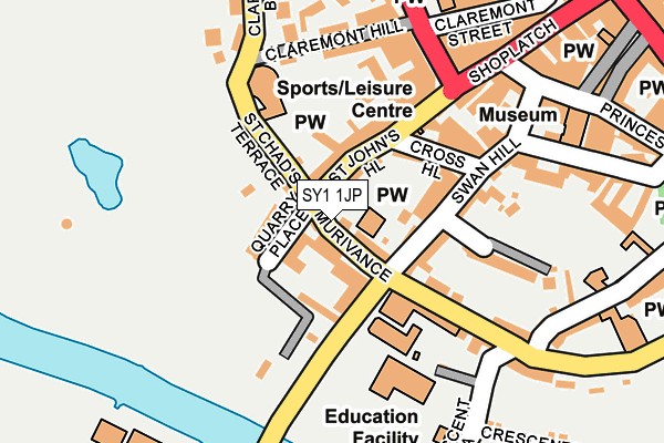 SY1 1JP map - OS OpenMap – Local (Ordnance Survey)
