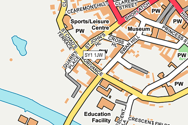 SY1 1JW map - OS OpenMap – Local (Ordnance Survey)