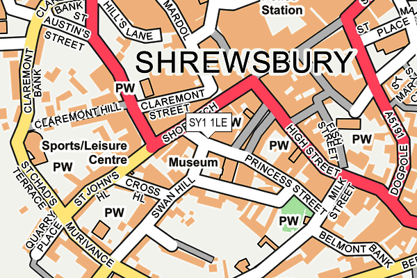 SY1 1LE map - OS OpenMap – Local (Ordnance Survey)