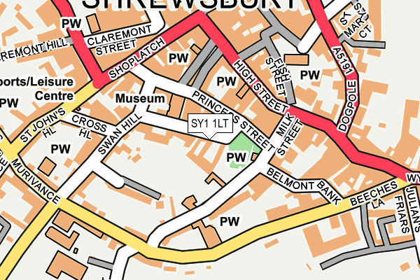 SY1 1LT map - OS OpenMap – Local (Ordnance Survey)