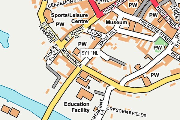 SY1 1NL map - OS OpenMap – Local (Ordnance Survey)