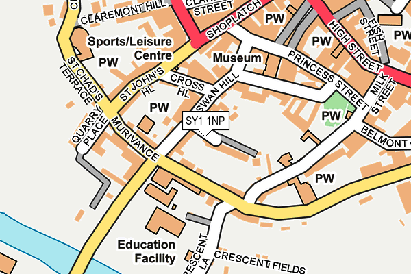 SY1 1NP map - OS OpenMap – Local (Ordnance Survey)