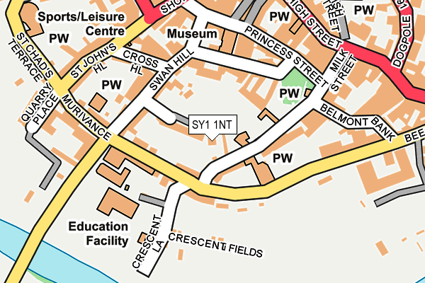 SY1 1NT map - OS OpenMap – Local (Ordnance Survey)
