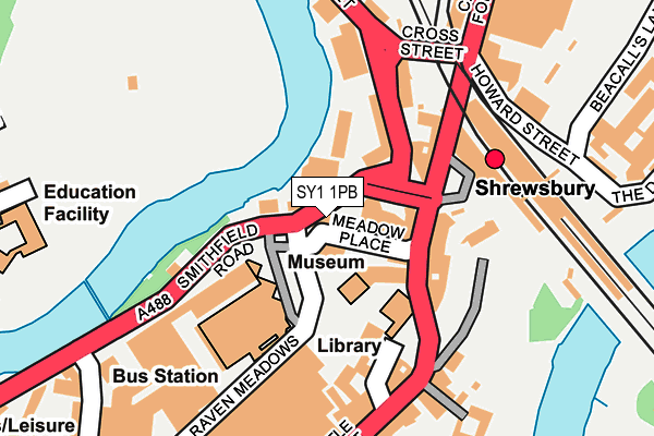 SY1 1PB map - OS OpenMap – Local (Ordnance Survey)