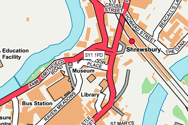 SY1 1PD map - OS OpenMap – Local (Ordnance Survey)