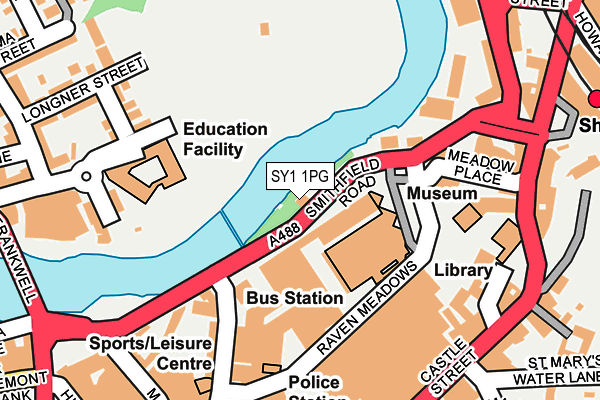 SY1 1PG map - OS OpenMap – Local (Ordnance Survey)