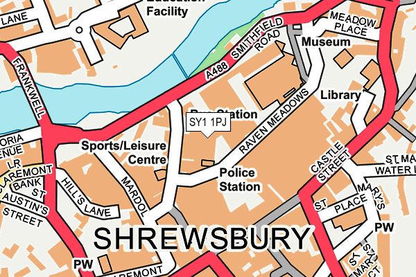 SY1 1PJ map - OS OpenMap – Local (Ordnance Survey)