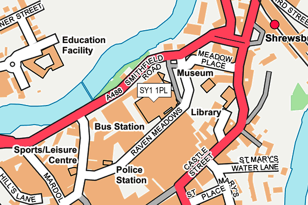 SY1 1PL map - OS OpenMap – Local (Ordnance Survey)