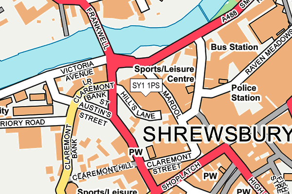 SY1 1PS map - OS OpenMap – Local (Ordnance Survey)