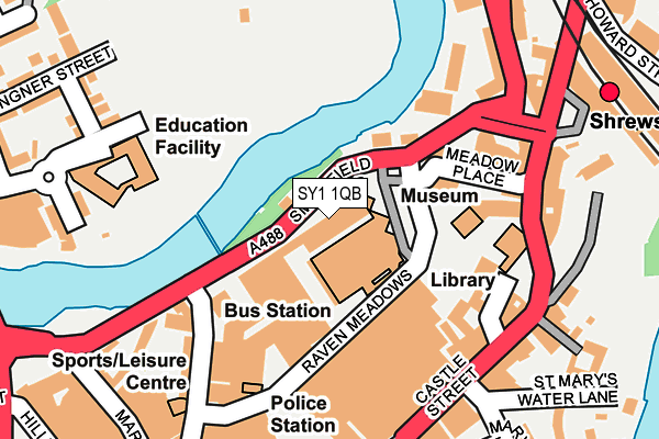 SY1 1QB map - OS OpenMap – Local (Ordnance Survey)