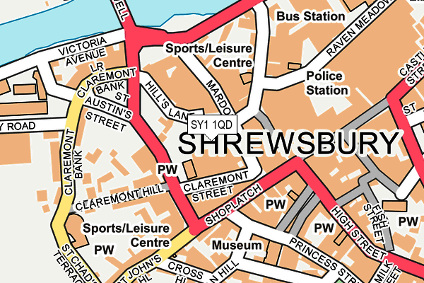 SY1 1QD map - OS OpenMap – Local (Ordnance Survey)