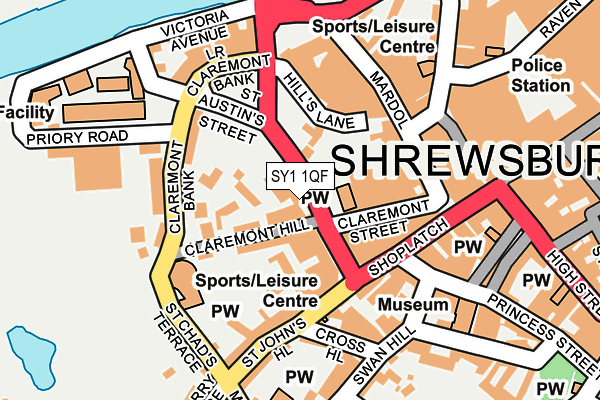 SY1 1QF map - OS OpenMap – Local (Ordnance Survey)