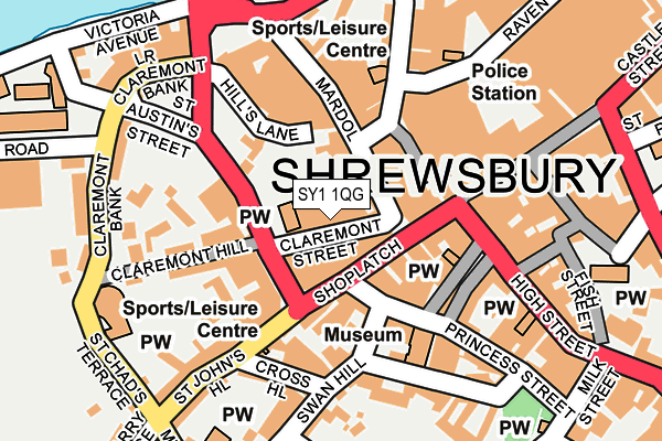 SY1 1QG map - OS OpenMap – Local (Ordnance Survey)