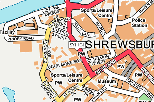 SY1 1QJ map - OS OpenMap – Local (Ordnance Survey)