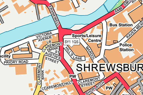 SY1 1QS map - OS OpenMap – Local (Ordnance Survey)