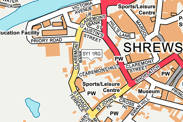 SY1 1RG map - OS OpenMap – Local (Ordnance Survey)