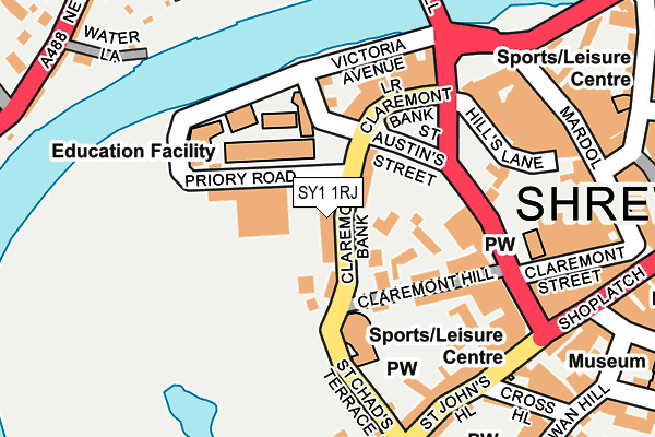 SY1 1RJ map - OS OpenMap – Local (Ordnance Survey)