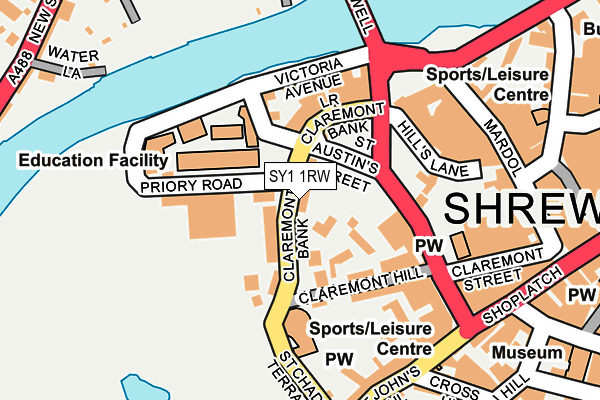 SY1 1RW map - OS OpenMap – Local (Ordnance Survey)