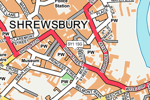 SY1 1SG map - OS OpenMap – Local (Ordnance Survey)