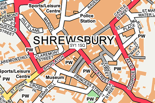 SY1 1SQ map - OS OpenMap – Local (Ordnance Survey)