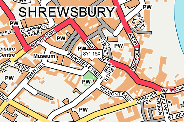 SY1 1SX map - OS OpenMap – Local (Ordnance Survey)