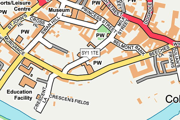 SY1 1TE map - OS OpenMap – Local (Ordnance Survey)