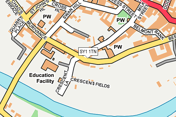 SY1 1TN map - OS OpenMap – Local (Ordnance Survey)