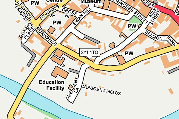 SY1 1TQ map - OS OpenMap – Local (Ordnance Survey)