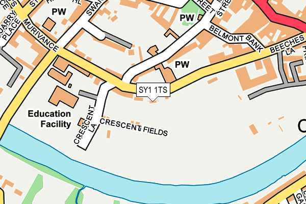 SY1 1TS map - OS OpenMap – Local (Ordnance Survey)