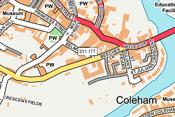 SY1 1TT map - OS OpenMap – Local (Ordnance Survey)