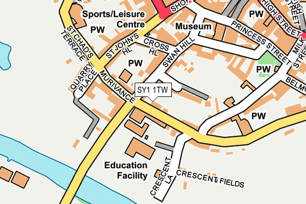 SY1 1TW map - OS OpenMap – Local (Ordnance Survey)