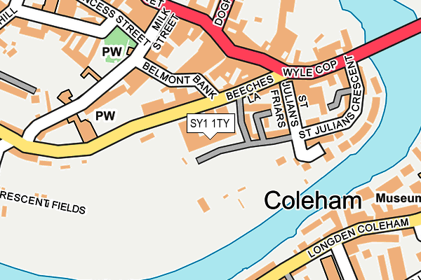 SY1 1TY map - OS OpenMap – Local (Ordnance Survey)