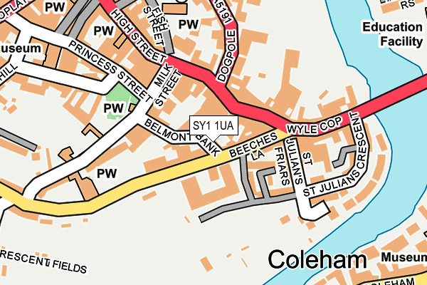 SY1 1UA map - OS OpenMap – Local (Ordnance Survey)