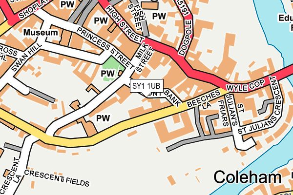 SY1 1UB map - OS OpenMap – Local (Ordnance Survey)