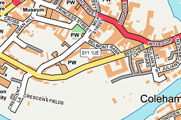 SY1 1UE map - OS OpenMap – Local (Ordnance Survey)