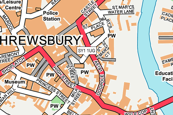 SY1 1UG map - OS OpenMap – Local (Ordnance Survey)