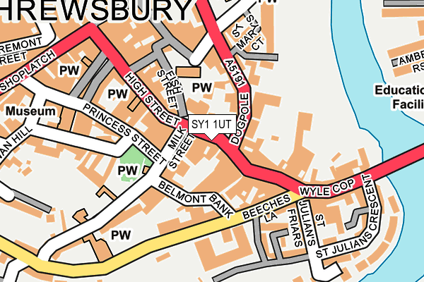 SY1 1UT map - OS OpenMap – Local (Ordnance Survey)