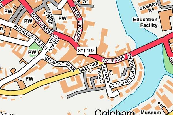 SY1 1UX map - OS OpenMap – Local (Ordnance Survey)