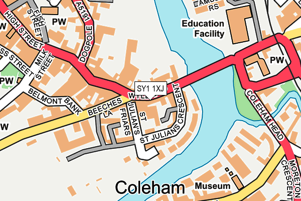 SY1 1XJ map - OS OpenMap – Local (Ordnance Survey)