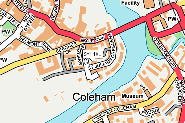 SY1 1XL map - OS OpenMap – Local (Ordnance Survey)